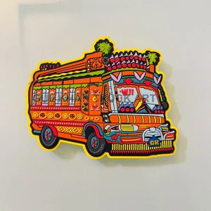 Bus W-11 Style Magnet – Durable Rubber Fridge Accessory with Pakistani Truck Art